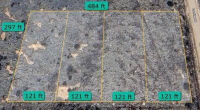 4 contiguous 0.83 acre lots right off the main road and close to Pearce