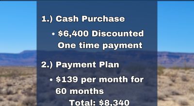 1.17 Acre Vacant Lot with Power at Street! Located in Yucca, AZ for starts at $139 per month